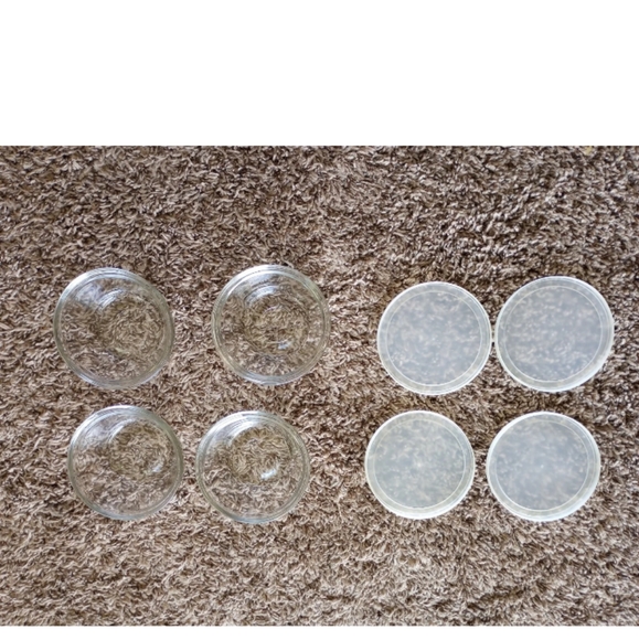 Anchor Hocking Set of 4 Clear Glass Custard Cups Bowls 6oz / 177ml With Lids - Picture 1 of 10